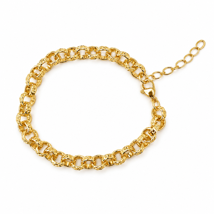 Mini Textured Rolo Bracelet Bundle (4 Charms)
