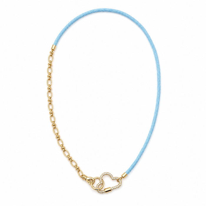 Sky Blue Cord Necklace - Cloud Carabiner