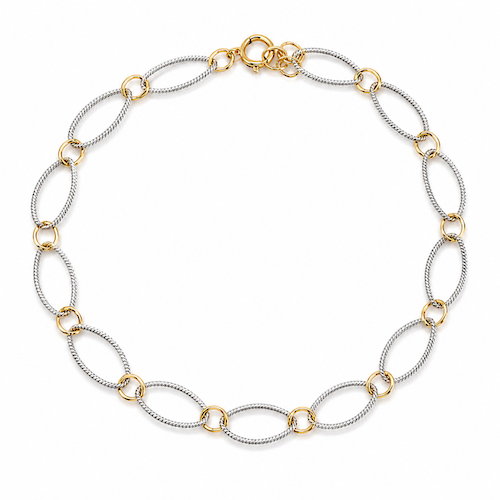 2 Tone Silver Twist Necklace Bundle (4 Charms)