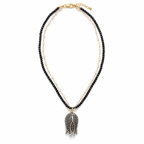 Silver Turkish Tulip Black Spinel Necklace (SURPRISE)