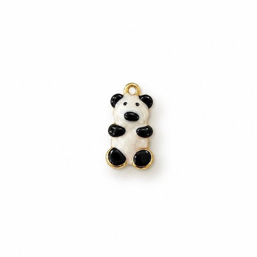 Black + White Gummy Pearly Painted Bear Charm