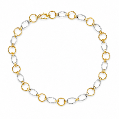 2 Tone Braided Gold Circles Necklace Bundle (4 Charms)