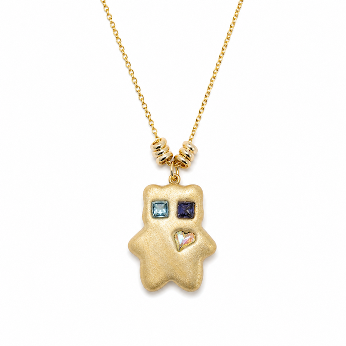 Champagne Gloss Metallic Stardust Clay Bear Necklace (SURPRISE)