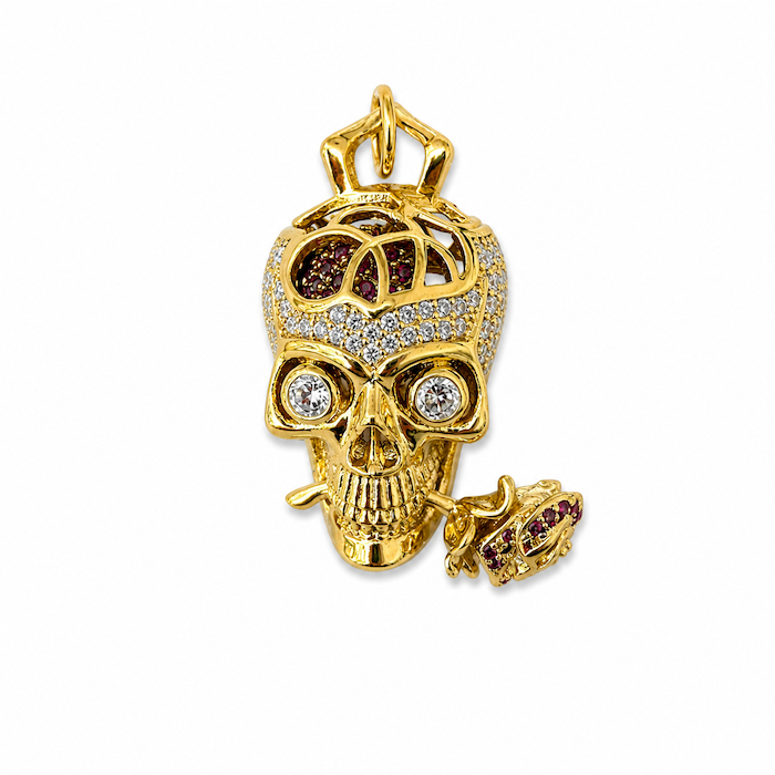 Crystal Rose Brain Skull Charm (SURPRISE)