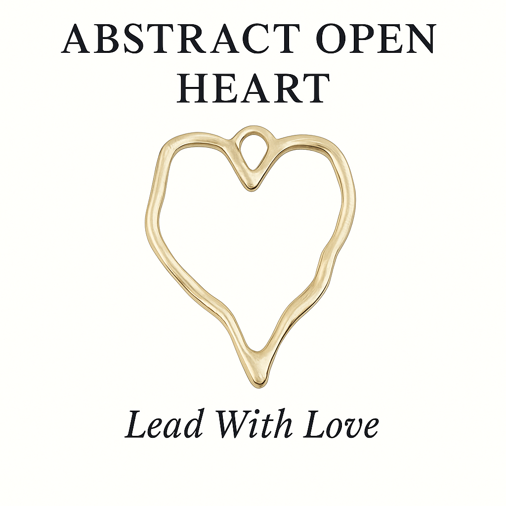 Abstract Open Heart Charm GOLD – Lead With Love
