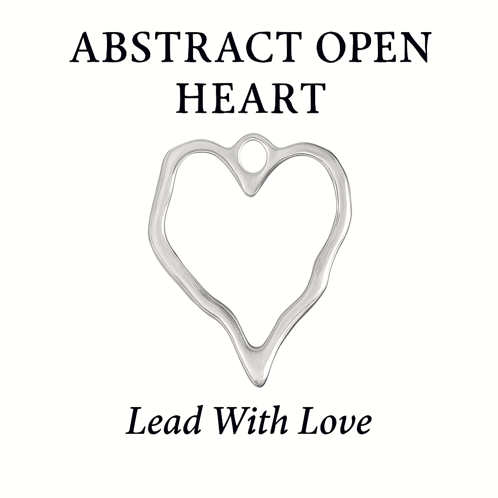 Abstract Open Heart Charm SILVER – Lead With Love