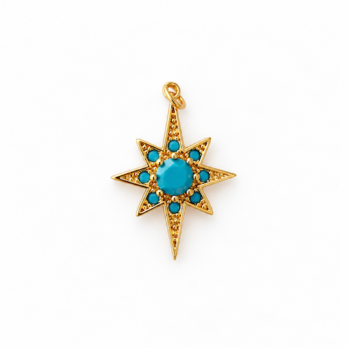 Bright Blue North Large Crystal Star Charm (SURPRISE)