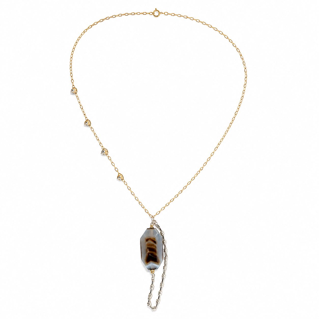 The Beautiful Unknown Necklace - Banded Agate Necklace (STUDIO COLLECTION)