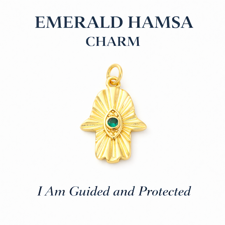 Emerald Hamsa Charm