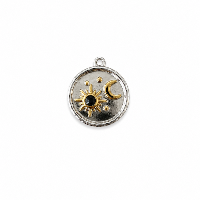 Celestial Round Medallion 2 Tone Charm (SURPRISE)