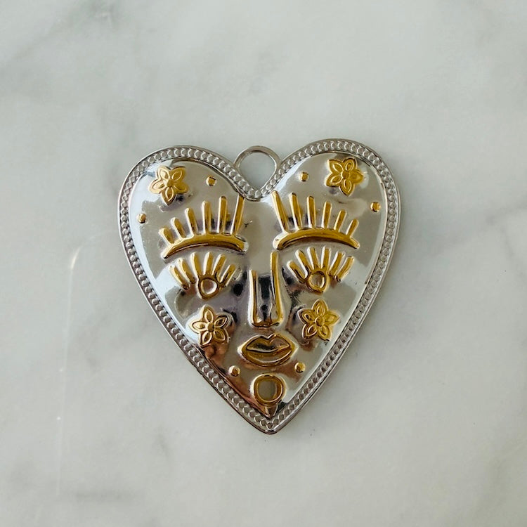 Playful Happy Heart Charm (2 Tone SURPRISE)