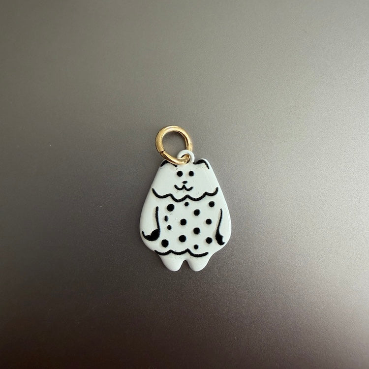 Polka Dot Chonky Kitty Charm - (SURPRISE)