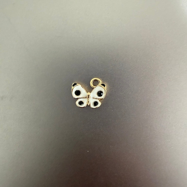Japan White + GOLD Spotted Butterfly Charm (SURPRISE)
