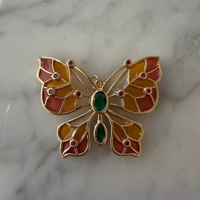 Mosaic Butterfly "Glass" Look Charm