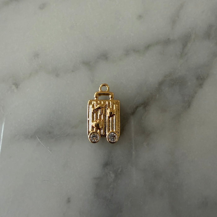 Gold Travel Suitecase Charm