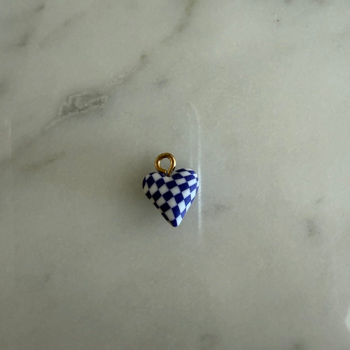 Blue + White Plaid Heart Charm (SURPRISE)