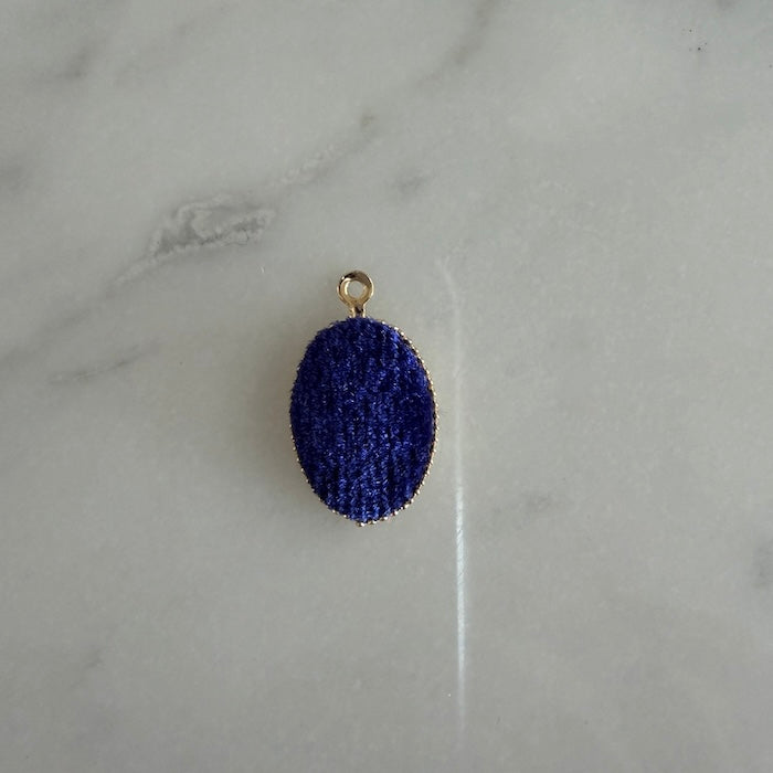 Deep Blue Velvet Oval Charm (SURPRISE)