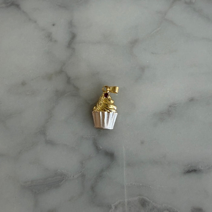 Golden Swirl Cupcake 2 tone Charm (SURPRISE)