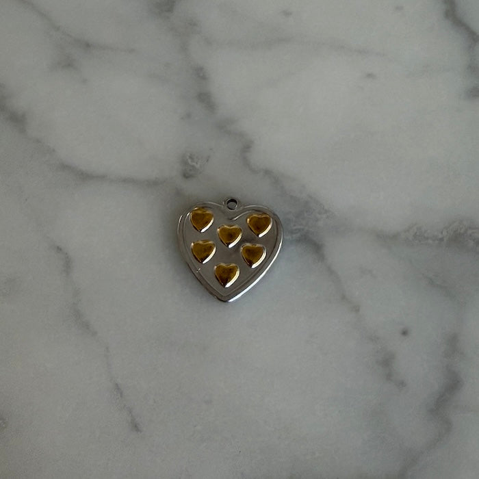 Clustered Heart 2 tone Charm (SURPRISE)