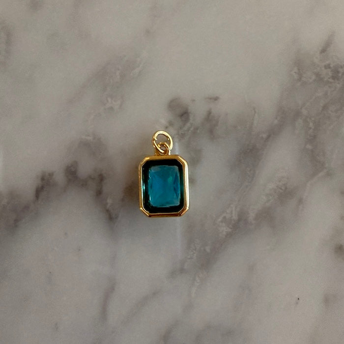 Royal Teal Emerald Bezel Charm (SURPRISE)