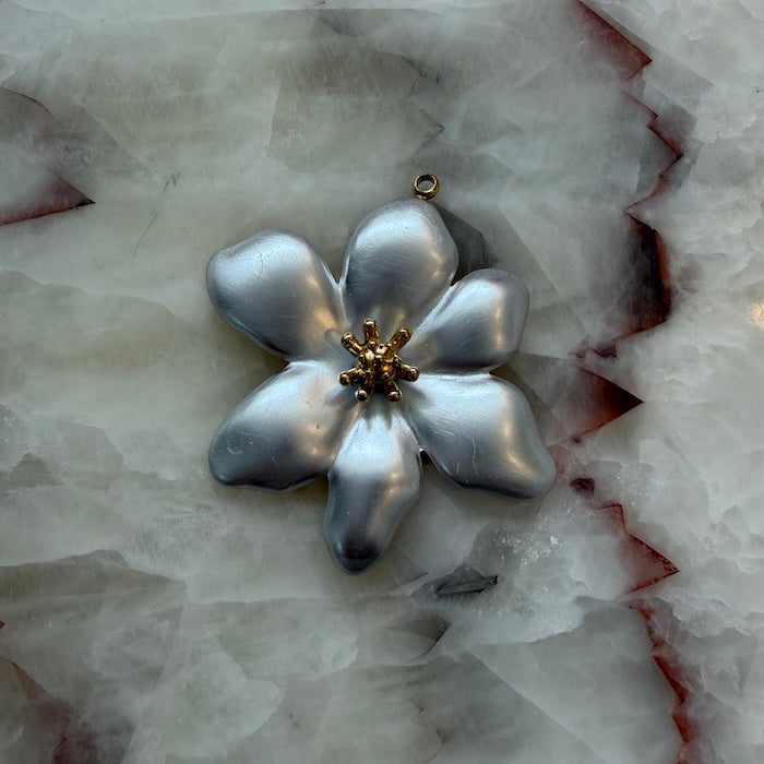 Silver + Gold Large Flower Charm (SURPRISE)