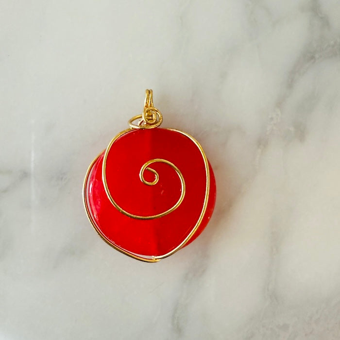 Turkish Treasure Red Gold Tone Wire Pendant (SURPRISE)
