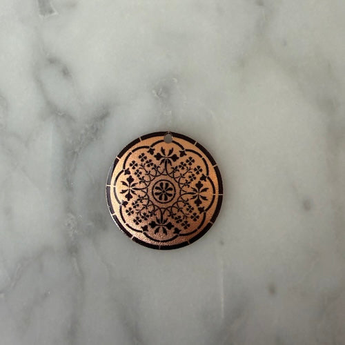 Turkish Black Floral Motif Charm COPPER (SURPRISE)