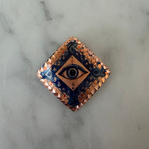 Turkish Blue Frame Evil Eye Charm COPPER (SURPRISE)