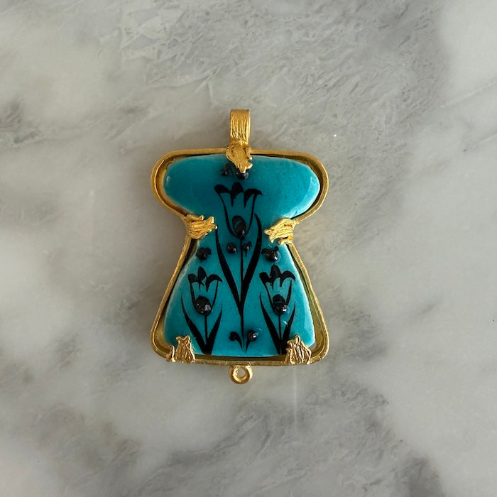 Triple Floral Blue Backdrop Ottoman Miniatures Turkish Pendant (SURPRISE)