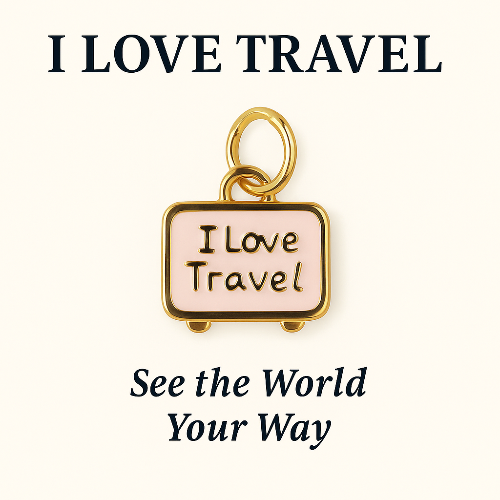 I Love Travel Suitcase Charm - See The World Your Way