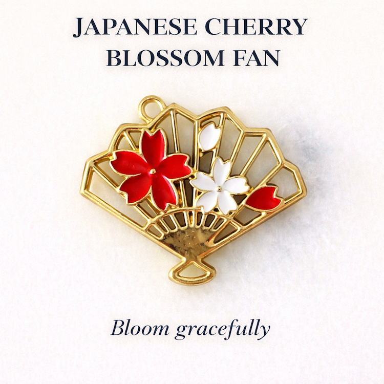 Japanese Cherry Blossom Fan Charm