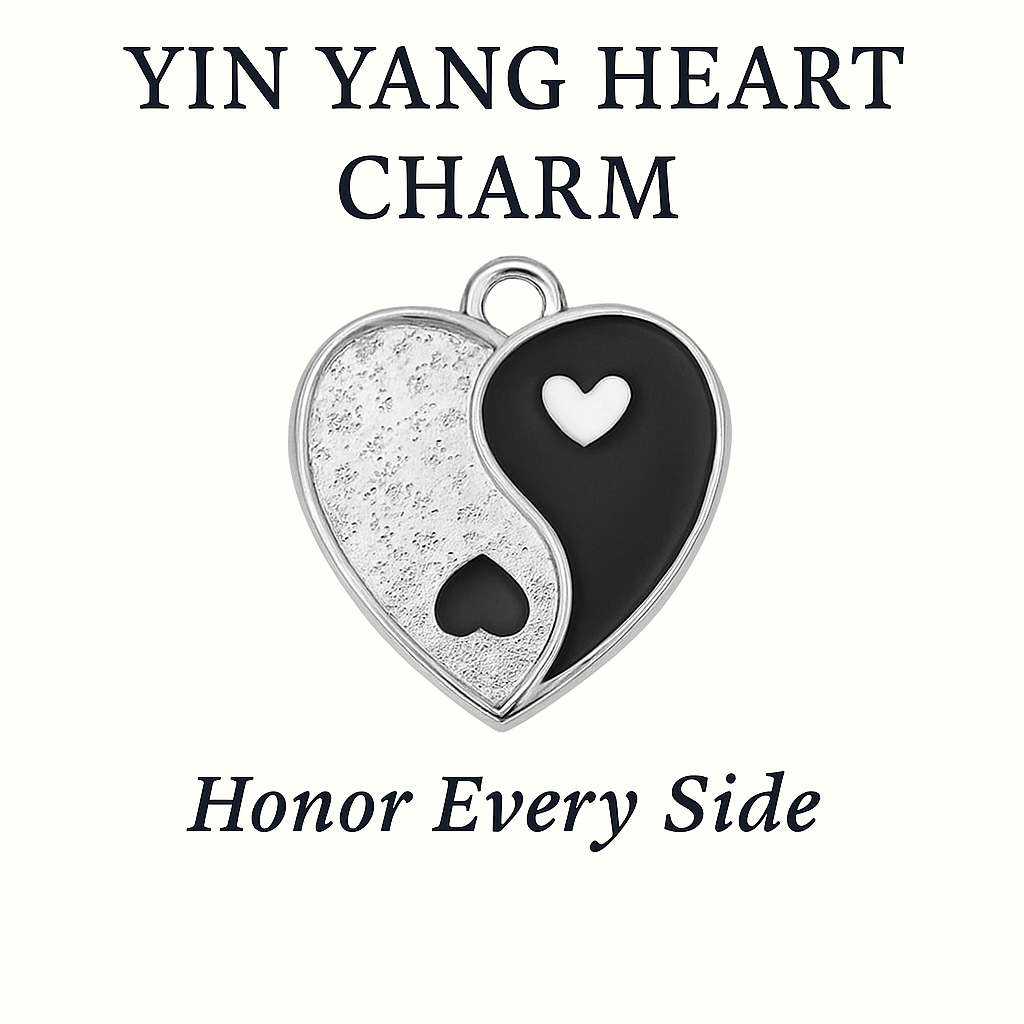 Yin Yang Heart Charm SILVER – Honor Every Side