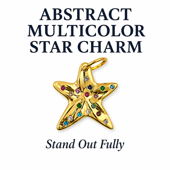 Abstract MultiColor Star Charm