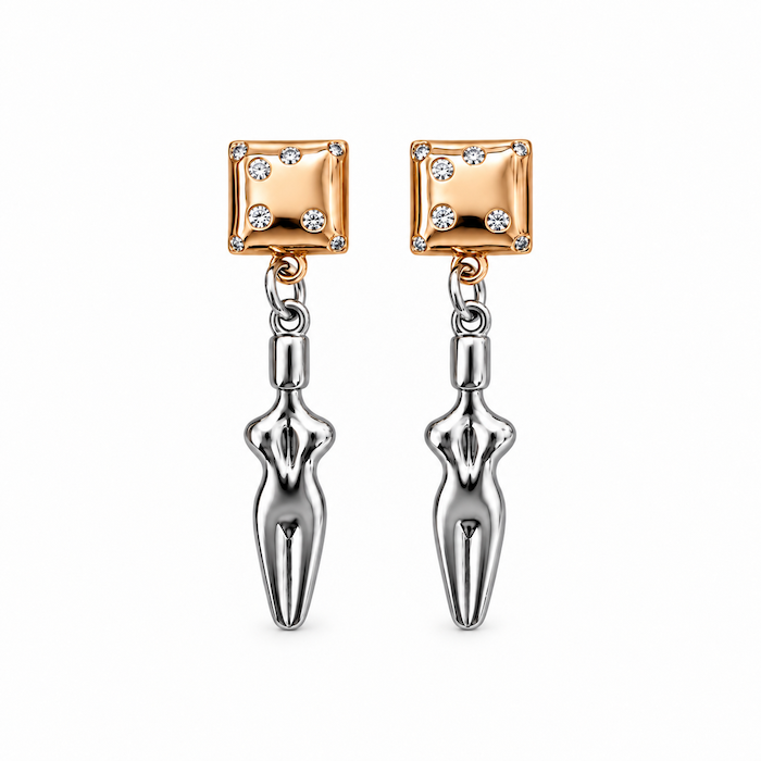 Artsy Body Earrings Rose + Silver (CORE COLLECTION)