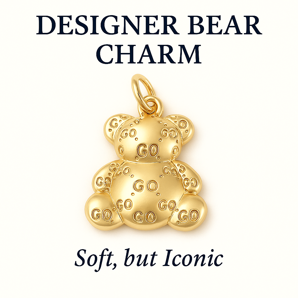 Designer Teddy Bear Charm - Soft But Iconic
