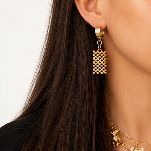 Half Hoops 18K Gold Plated - (2 Charms)