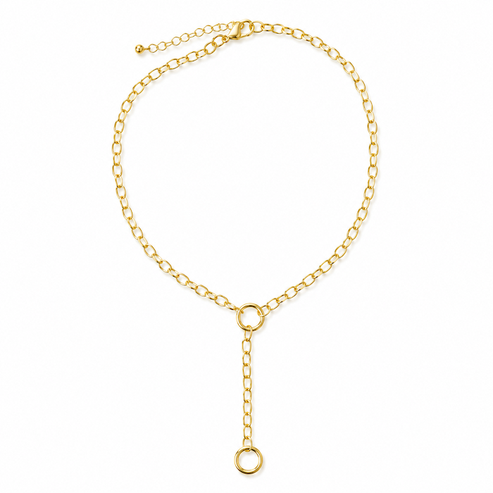 Double Carabiner - Lariat Necklace (Chain + 6 Charms) - TT PICK CHARMS LIVE