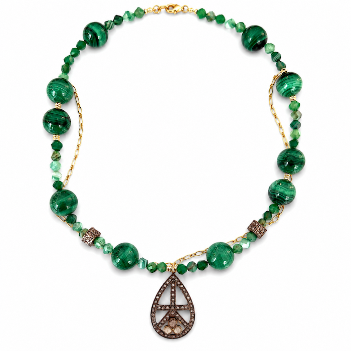 Born to Reign - Diamond Malachite Necklace (STUDIO COLLECTION)