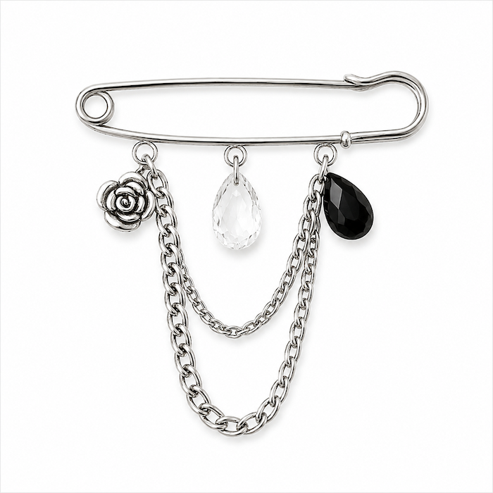 Crystal Noir Garden Brooch (CORE COLLECTION)