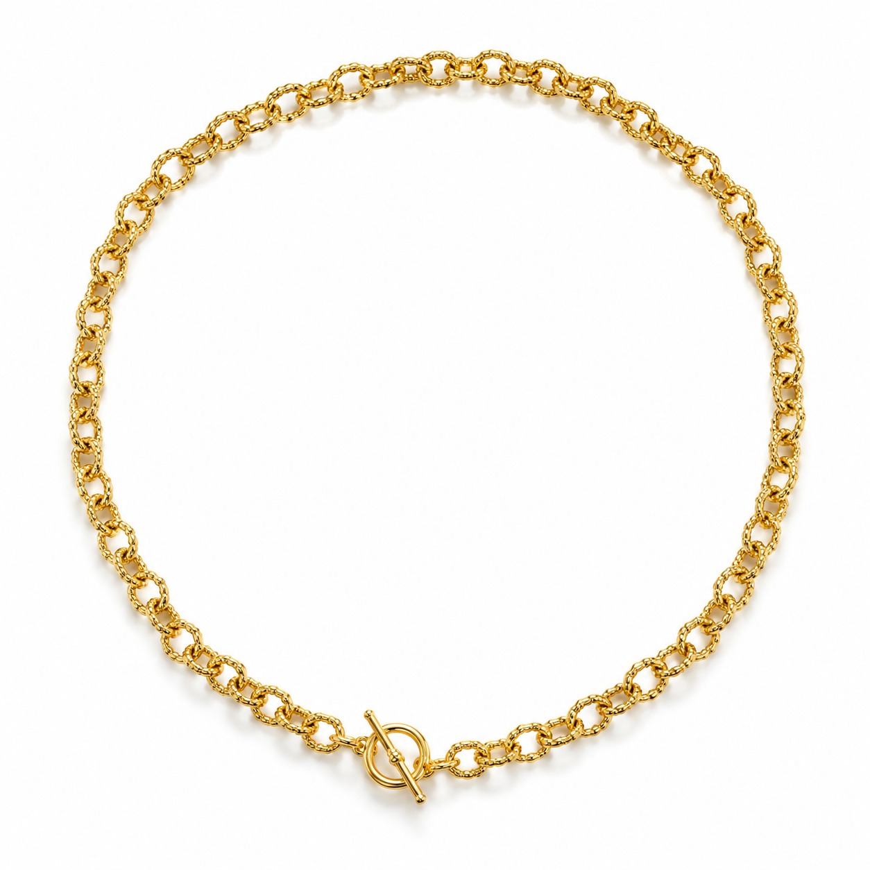 Textured Toggle Necklace GOLD Bundle (5 Charms)