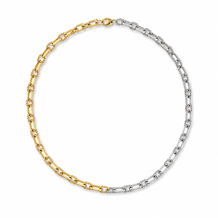 2 Tone Oval Twist Necklace Bundle (Chain + 4 Charms) - TT PICK CHARMS  LIVE