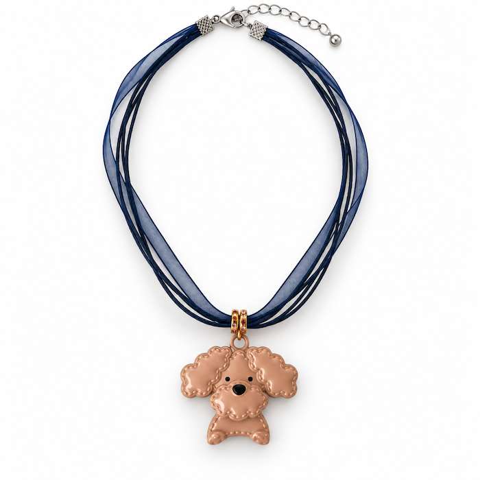 Puppy Necklace Latte + Navy Blue (SURPRISE)