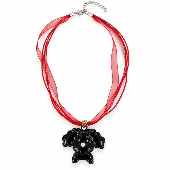 Puppy Necklace Black +Red (SURPRISE)