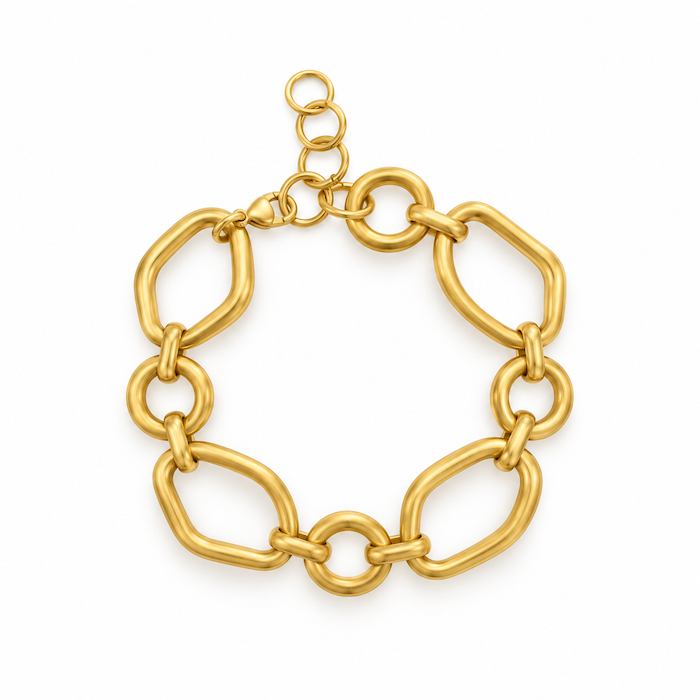 Statement Stone Shape Oval Bracelet Bundle GOLD (4 Charms)