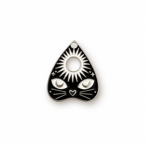 Black + White Celestial Spirit Kitty Charm