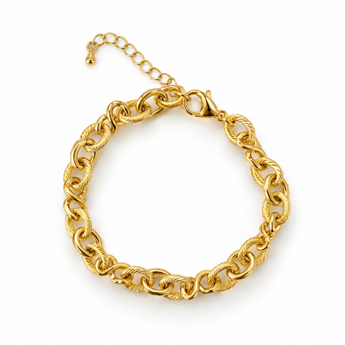 Infinity Link Textured Oval Bracelet Bundle (4 Charms)