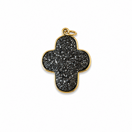 Black Crystal Puffy Cross Charm (SURPRISE)