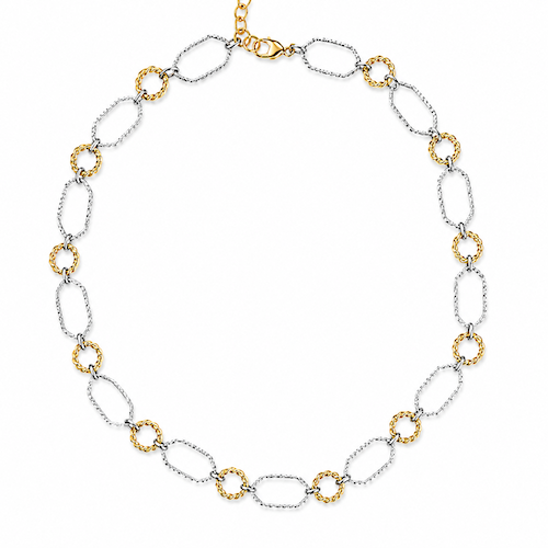 2 Tone Dainty Silver Shapes Necklace Bundle (4 Charms)