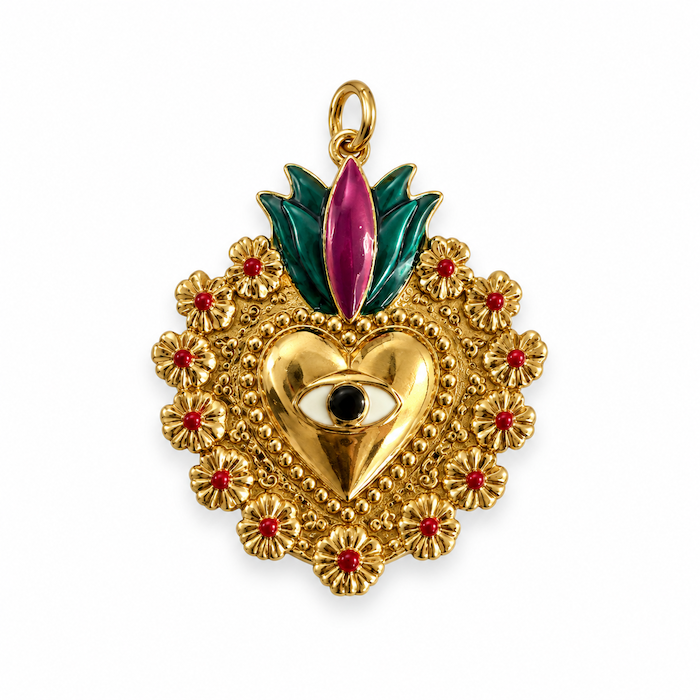 Evil Eye Sacred Heart Charm (LARGE)