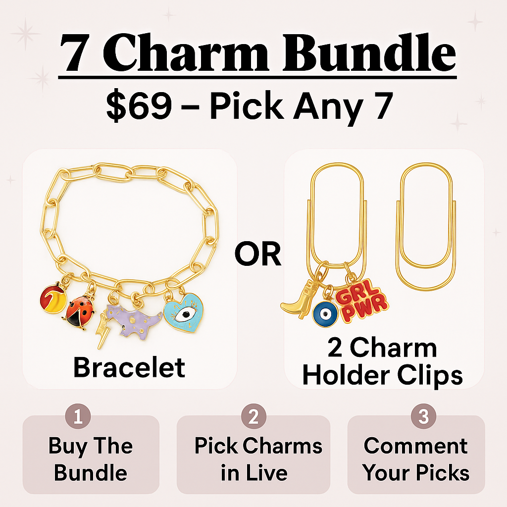 7 CHARM Bracelet Bundle-Pick Your Charms TT LIVE (Bracelet or Clips)